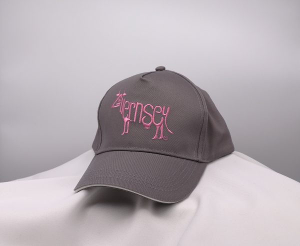 Grey with pink emboidery CAP COW WORD