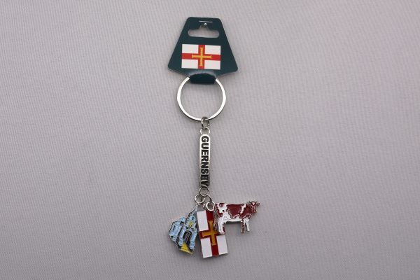 KEYRING 3 CHARM (FLAG/COW/L.CHAPEL)