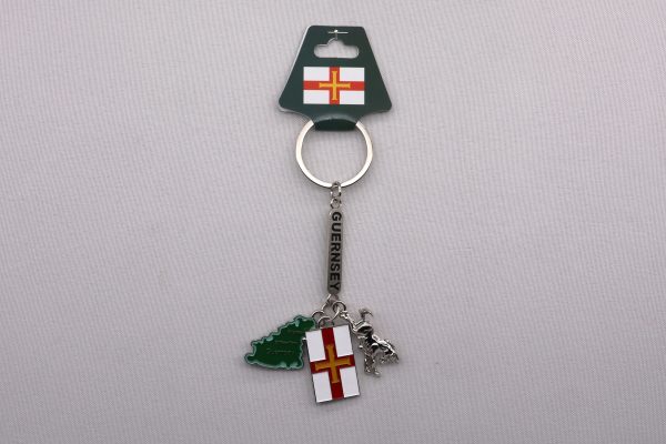 KEYRING 3 CHARM (FLAG/DONKEY/ISLAND)