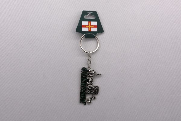 KEYRING GUERNSEY + METAL ICONS